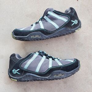 Kuru Chicane Trail Hiking Shoes Black Teal Lace Up Comfort Womens Size 8.5